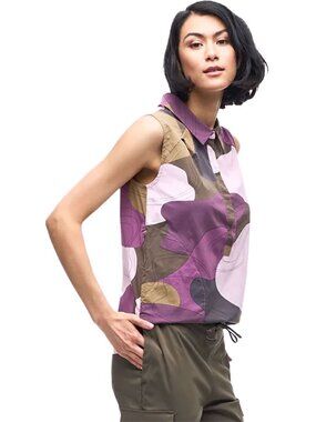 Indyeva Stylish Sleeveless Blouse Multicolor Zufara II Polo Hiking Athletic Tech